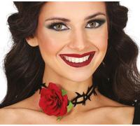 Princesse Rose Collier Pour Halloween Avec Élément Épine Bijoux Pour La Reine Des Contes De Fées Accessoire Noble Pour Les Costumes Et L'apparence Élégante, Couleur : Rouge
