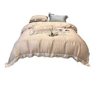 Princesse Spring été Wind Tencel Costume Quatre pièces Bordeuse Bembroidery Lit Drevet Cover Ice Silk Soft Litch (Couleur: Une Taille: (Un 2 m)