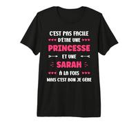 Princesse Super Sarah Fille prénom Humour Sarah T-Shirt Haut de Gamme