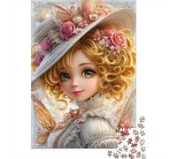 Princessee Blondee Puzzle 1000 Pièces Adultes Robe Victorienne Puzzle en Bois DIY Cadeau Amusement Collection d'art pour L'accrocher Une Fois L'assemblage Terminé Multi-Colour 1000pcs (75x50cm)