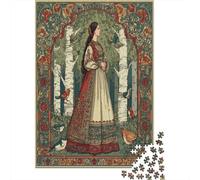 Princessee Debout dans la forêt Birch Arbres and Birds1000 Pièces, Puzzle Impossible pour Adultes, Cadeaux, pour Enfants38x26cm/1000pcs
