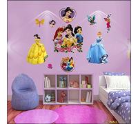 Princesses ensemble La Belle au bois dormant Château Royal Prince à cheval Art déco maison Décoration murale décoration autocollant autocollants beau Chambre de bébé Autocollant mural coloré grand