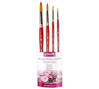 Princeton Artist Brush Co. Heritage Lot de 4 pinceaux synthétiques professionnels pour aquarelle - Pinceaux de peinture en martre pour peinture aquarelle pour détails, contrôle et tailles de trait
