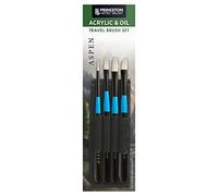 Princeton Aspen, Glare-Free Indoor/Outdoor Brush for Acrylic & Oil, Series 6500T Travel Synthetic, Set of 4 (P6500TSET)