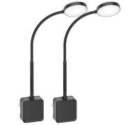 PRINCEWAY Lampe Applique Murale de Chevet Lecture LED Dimmable Tactile Noir sur Prise Electrique pour Chambre Cuisine Salon, Deux Interrupteurs Tactiles, 3 Modes de Couleur Eclairage, 2 Pack