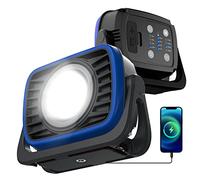 PRINCEWAY Lampe de Travail Baladeuse LED Rechargeable, Projecteur LED Chantier Portable, COB LED 2000Lm Haute Luminosité, 4 Couleurs Éclairage, Étanche Pour Camping Chantier Garage Atelier