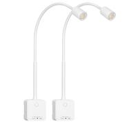 PRINCEWAY Lampes Appliques Murales, 2 Pack Blanc Lampes Lecture de Chevet Spot LED Dimmable avec Prise et Charge de Sortie USB pour Chambre, 3 Températures de Couleur, Angle Eclairage de 50°