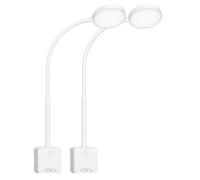 PRINCEWAY Lampes Appliques Murales LED, 2 Pack Blanc Liseuse Lampes de Lecture LED Dimmable Tactile avec Prise et Charge de Sortie USB, 3 Températures de Couleur, Grand Angle Eclairage de 110°