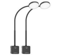 PRINCEWAY Lampes de Lecture Chevet Chambre LED Dimmable Tactile, 2 Pack Appliques Murales Noir avec Prise et Charge de Sortie USB, 3 Températures de Couleur, Grand Angle Eclairage de 110°
