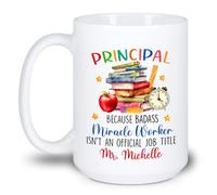 Principal Badass Miracle Worker Mug Durable Tasse À Thé Drôle Tasse À Café Cadeaux Fantaisie Pour Bureau Noël Collègue 330ml