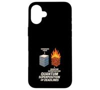 Principe d'incertitude du Chat Meme Schrödinger Physique quantique Coque pour iPhone 16 Plus