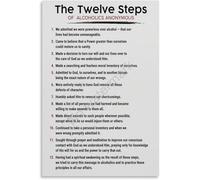 Principles of Recovery Poster - Sobriety Support & Guidance, Inspirational Canvas Print for Gift(Unframed,16x24inch(40x60cm))