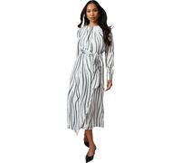 Principles - Robe midi à plis pour femme DH8081 (36 FR) (Noir/Blanc)