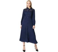 Principles - Robe midi col boutonné pour femme DH6682 (38 FR) (Bleu marine)