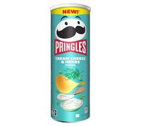 Pringles Cream Cheese & Herbs | Apéritif salé saveur fromage crème et herbes | Tube | 165 g