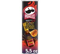 Pringles Hot Ones Los Calientes - Croustilles de pommes de terre, barbacoa, collations épicées, inspiration sauce piquante, boîte de 156 ml (1 boîte)