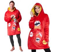 Pringles Sweat à capuche Homme Pull Plaid Homme Poncho Sweat Oversize en Polaire Humoristique Taille Unique Adulte Ado