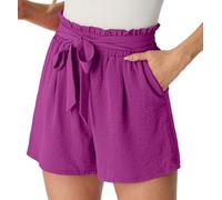 PrinStory Short d'été à jambes larges avec cordon de serrage et poches pour femme