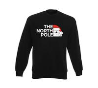 Print Britannia Sweat-shirt de Noël The North Pole Santa Claus, Noir , L