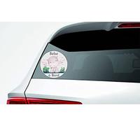 Print Corner - Autocollant Bébé à Bord - Bébé Hippopotame - Vinyle - Multicolor - Rectangulaire - Animal - Français - Verre, Voiture