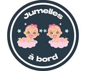 Print Corner - Autocollant Bébé à Bord - Bébés Jumelles à bord - Vinyle - Vif et moderne - Sticker
