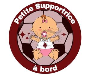 Print Corner Autocollant Bébé à Bord FanZone Foot - Petite Supportrice FC Metz - Rose - Vinyle - Français - Rectangulaire - Uni - Outdoor - Voiture