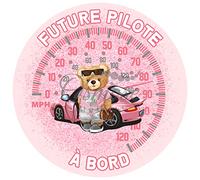 Print Corner - Autocollant Bébé à Bord - Future Pilote - Rose - Vinyle - Coloré - Sticker de voiture pour bébé
