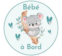 Print Corner - Autocollant Bébé à Bord - Koala Multicolor - Vinyle - Français - Standard - Bébés - Printemps, Été, Automne, Hiver - Sticker - Décalcomanie