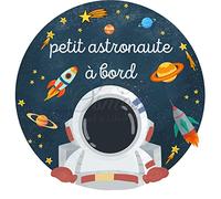 Print Corner - Autocollant Bébé à Bord - Petit Astronaute Multicolor Vinyle Rectangulaire Contemporain pour Verre Métal