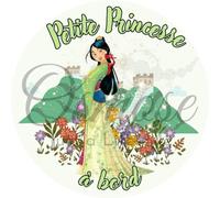 Print Corner Autocollant Bébé à Bord - Petite Princesse Mulan, STBB179