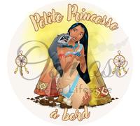 Print Corner Autocollant Bébé à Bord - Petite Princesse Pocahontas, STBB179