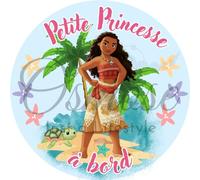 Print Corner Autocollant Bébé à Bord - Petite Princesse Vaïana, STBB204