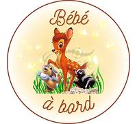 Print Corner - Autocollant Bébé Bambi - Bébé, Métal, Verre, Vinyle, Cartoon, Colorful, Sticker