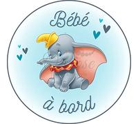 Print Corner Disney Dumbo Bébé à Bord - Bébé Dumbo - Vinyle - Bleu - Caricature - Résistant à l'abrasion - Outdoor - Décal Autocollant