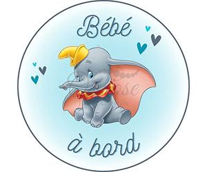 Print Corner Disney Dumbo Bébé à Bord - Bébé Dumbo - Vinyle - Bleu - Caricature - Résistant à l'abrasion - Outdoor - Décal Autocollant