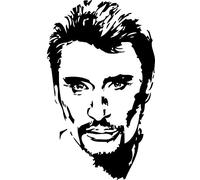 Print Corner Sticker Autocollant Portrait Johnny HALLYDAY