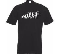 Print Custom Design T Shirts Evolution Archer Archery T-Shirt Funny Hobby Gift Tshirt Bow and Archers Tee Shirt Black Manches Courtes(Large)
