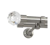 Print Cycero packaging Tringle à Rideau 120 cm - Diamètre 19 mm - 2 Voies, Fixation Murale - Barre de Rideau pour Fenêtres, Rideaux Lourds, Rail intérieur - Globe