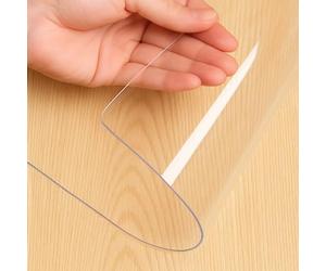 PRINT.GG Nappe Transparente Épaisse 2mm Protection Table, Nappe Rectangulaire Impermeable sur Mesure, Set de Table Lavable, Toile Cirée Cuisine Bureau Salle à Manger, Film PVC 2mm Contact Alimentaire