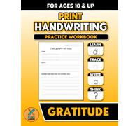 Print Handwriting Practice Workbook - Gratitude: For Ages 10 & Up | Penmanship Learning Activities for Students