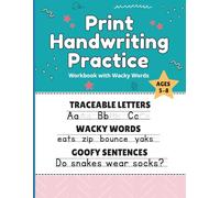 Print Handwriting Practice Workbook with Wacky Words