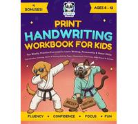 Print Handwriting Workbook for Kids 8-12: Fun Weekly Practice Exercises to Learn Writing, Penmanship & Motor Skills with Jokes, Science Facts & ... Homeschool, Classroom, After-School & Summer