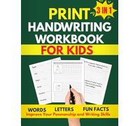 print handwriting workbook for kids 8-12: Improve Your Penmanship and Writing Skills with Letters, Words, Sentences (Fun facts)