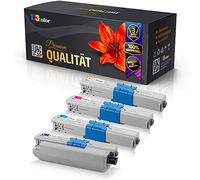 Print-Klex Lot de 4 cartouches de toner compatibles avec Oki MC332 DN MC340 Series MC342 DN MC342 DNW 44973536 44973535 44973534 44973533 Noir/bleu/rouge/jaune