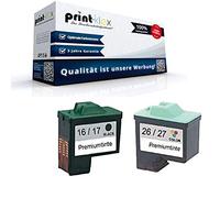 Print-Klex Lot de cartouches d'encre compatibles avec Lexmark 10N0016E/10N0026E (No. 16 + 26/17+ 27) X75M X75PrintTrio Z13 Z23 Z23E Z24 Z25 Z25L Z33 Z34