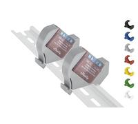 Print Worth Mini Lot de 2 supports de rail DIN 3D pour 9 shellys de la série Mini : 1, 1PM, PM, EM (Plus, G3, G4) DIN Rail bracket (35 mm) - Gris (Prime))