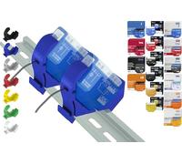 Print Worth PWG3-Mini Lot de 2 supports de rail DIN 3D pour 32 shellys : 1,1PM, 2PM, obturateur, 1L, 2L, EM, i4, i4DC, i4LR, Variateur, Variateur Dali, RGBW PM (Wave/Plus, G3, G4) (2 x Bleu)