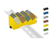 Print Worth Support de rail de toit 3D « Quadro » pour tous les 14 Shellys de la série MINI : 1, 1-LR, 1PM, 1PM-LR, PM, EM (Wave/Plus, G3, G4) Support de rail DIN (35 mm) (jaune)