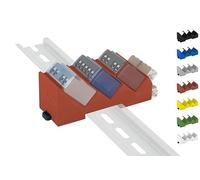 Print Worth Triple Support de rail DIN 3D pour 14 shellys de la série Mini : 1, 1-LR, 1PM, 1PM-LR, PM, EM (Wave/Plus, G3, G4) DIN Rail Bracket (35 mm) (Rouge)