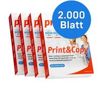 print24 Papier d'impression Papier à copier 2000 feuilles 4 x 500 A4 80g Premium blanc PEFC